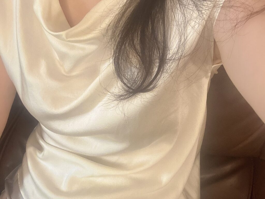 adhesive nipple covers under a silk top